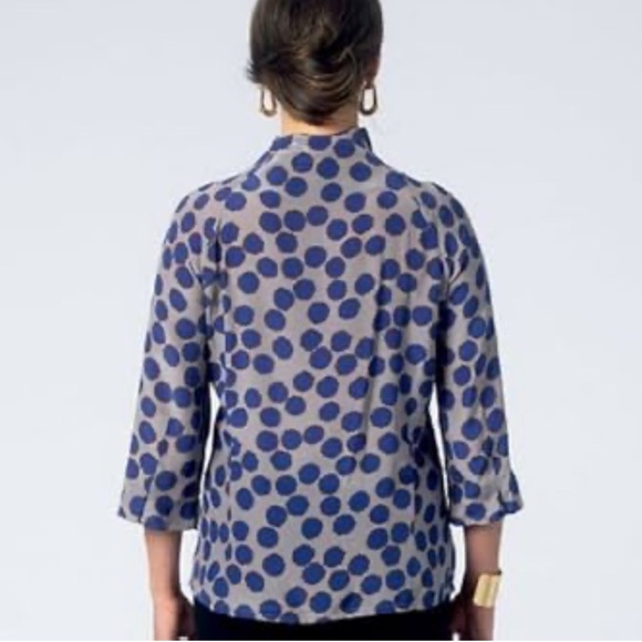 Babette Polkadot Silk Button down Blouse - Picture 2 of 11